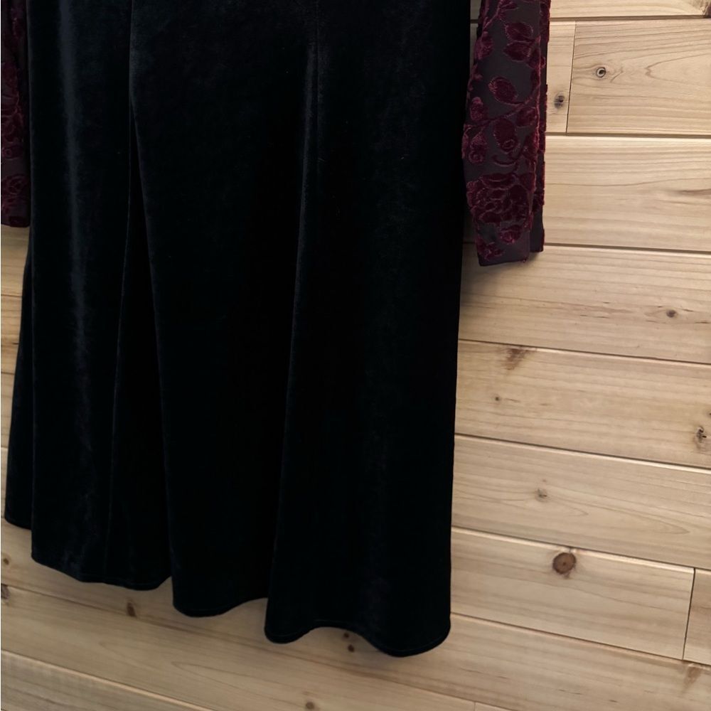 Vintage Molly Malloy Medium Floral Burnout Velvet Long Sleeve Whimsigoth Dress - Picture 3 of 12